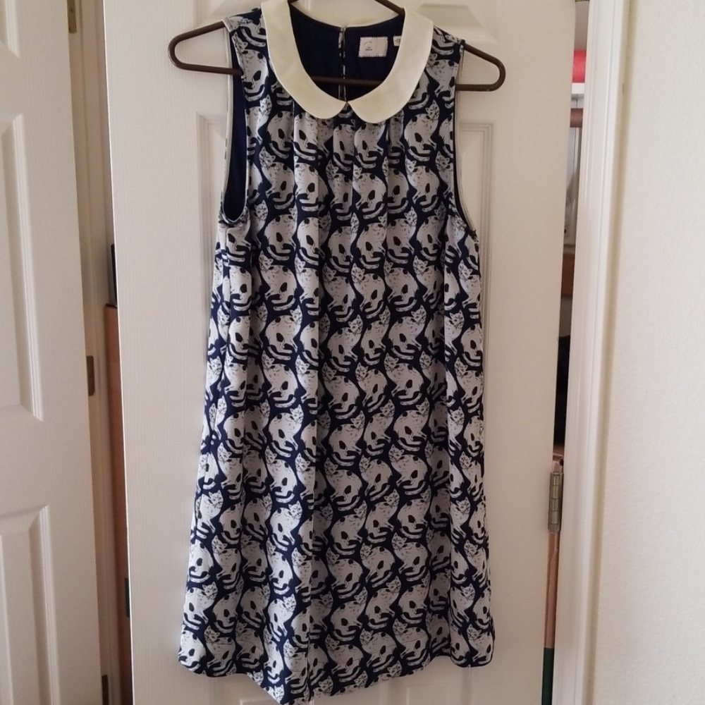 Anthropologie cat dress with Peter pan collar